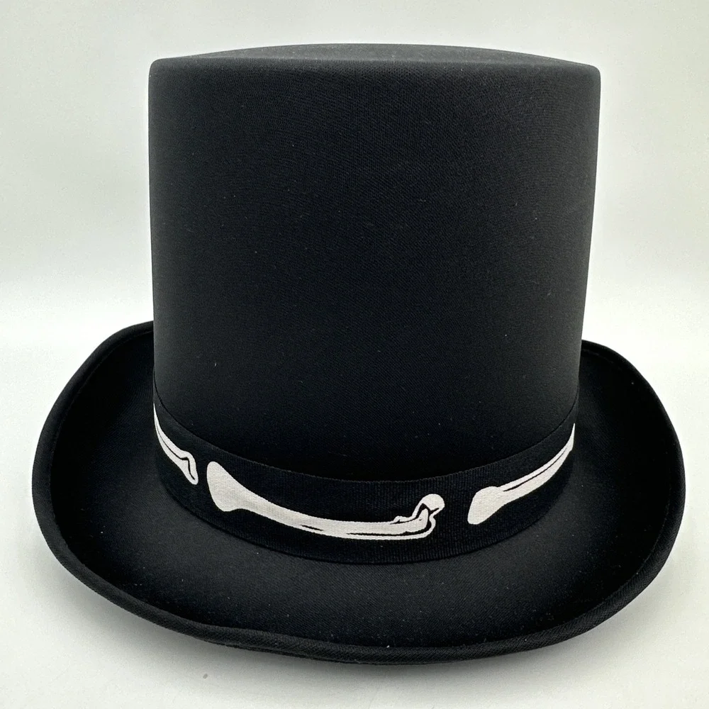 Spirit Halloween Skeleton Bone Top Hat Unisex Black Gothic Costume One Size